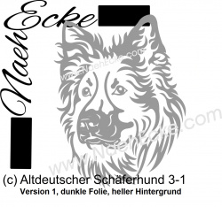 Aufkleber Altdeutscher Schäferhund 3