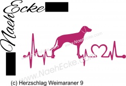 Aufkleber Weimaraner mit Herzschlag