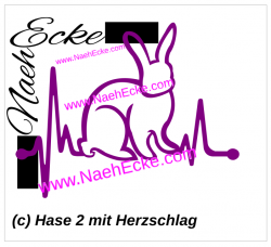 Aufkleber Hase mit Herzschlag