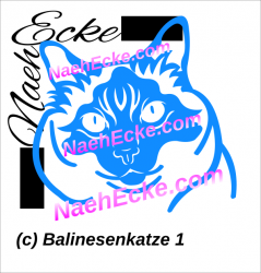 Aufkleber Balinesenkatze 1