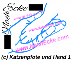 Aufkleber Hand & Katzenpfote 1