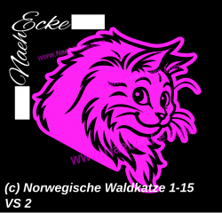 Aufkleber Norwegische Waldkatze 1-15