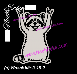 Aufkleber Waschbär 3-15