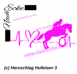 Aufkleber Hufeisen mit Herzschlag 3