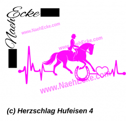 Aufkleber Hufeisen mit Herzschlag 4