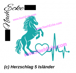 Aufkleber Herzschlag 5 mit Islandpferd
