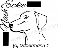 Aufkleber Dobermann 1