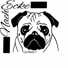 Aufkleber Mops Nr. 01