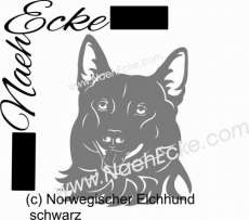 Aufkleber Norwegischer Elchhund schwarz 