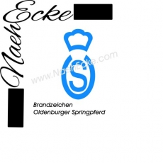 Aufkleber Brandzeichen Oldenburger Springpferd 