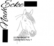 Aufkleber Pferdekopf 18 Connemara Pony 1 