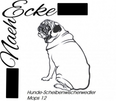 Aufkleber Hunde-Scheibenwischerwedler Mops 12 