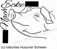 Aufkleber rotbuntes Husumer Schwein 