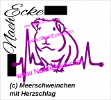 Aufkleber Meerschweinchen mit Herzschlag