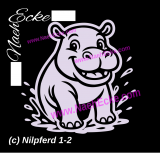 Aufkleber Nilpferd 1-15