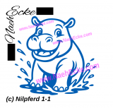 Aufkleber Nilpferd 1-15