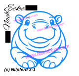 Aufkleber Nilpferd 3-15