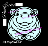 Aufkleber Nilpferd 3-15