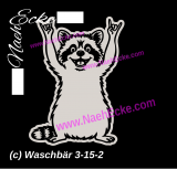 Aufkleber Waschbär 3-15
