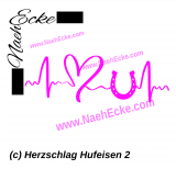 Aufkleber Hufeisen mit Herzschlag 2