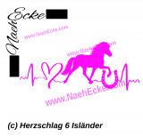 Aufkleber Herzschlag 6 mit Islandpferd im Tölt