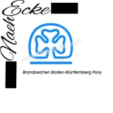 Aufkleber Brandzeichen Baden-Württemberg Pony