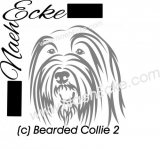 Aufkleber Bearded Collie 2