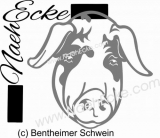 Aufkleber Buntes Bentheimer Schwein 1 