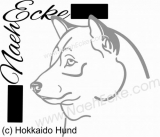 Aufkleber Hokkaido Hund 