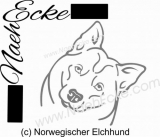 Aufkleber Norwegischer Elchhund grau 