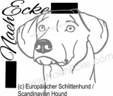 Aufkleber Europäische Schlittenhund / Scandinavian Hound 